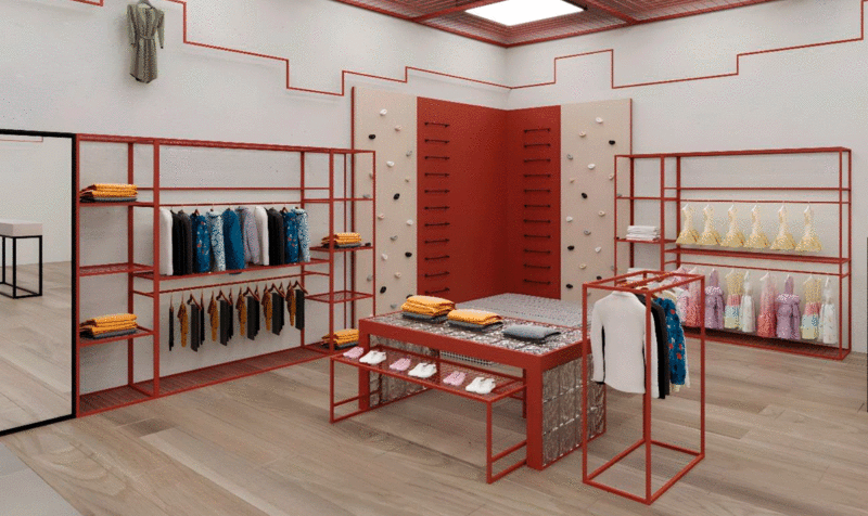 Diseño de interiores de una tienda de ropa. Sección infantil. IED Barcelona